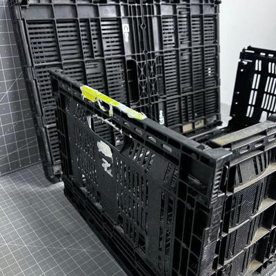 2 Black Folding Crates. 
