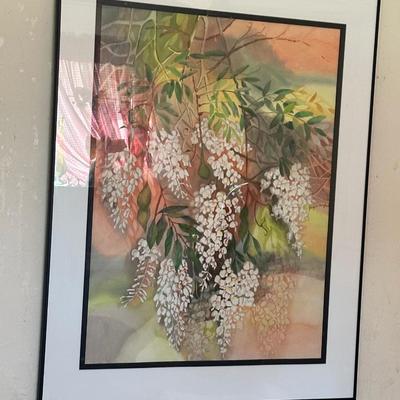 White wisteria watercolor