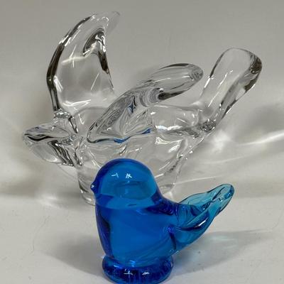 Vintage Crystal Princess House Dove and Glass Bluebird of Happiness
