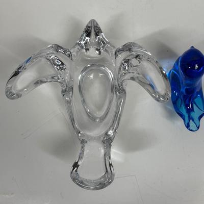 Vintage Crystal Princess House Dove and Glass Bluebird of Happiness