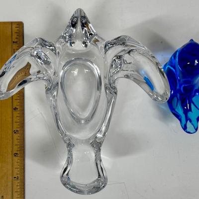 Vintage Crystal Princess House Dove and Glass Bluebird of Happiness