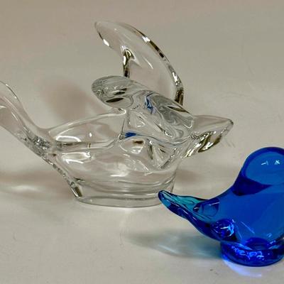 Vintage Crystal Princess House Dove and Glass Bluebird of Happiness