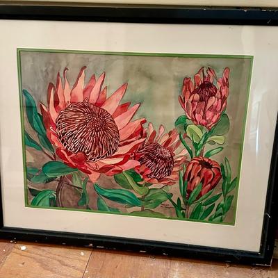 Red flower watercolor