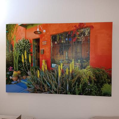LARGE COLORFUL STRETCHED CANVAS ON WOODEN FRAME