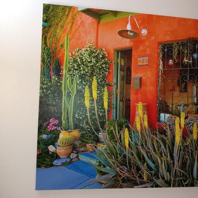 LARGE COLORFUL STRETCHED CANVAS ON WOODEN FRAME