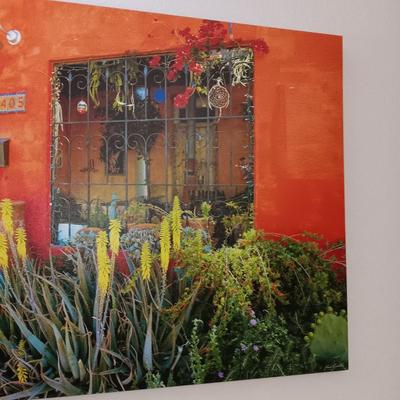 LARGE COLORFUL STRETCHED CANVAS ON WOODEN FRAME