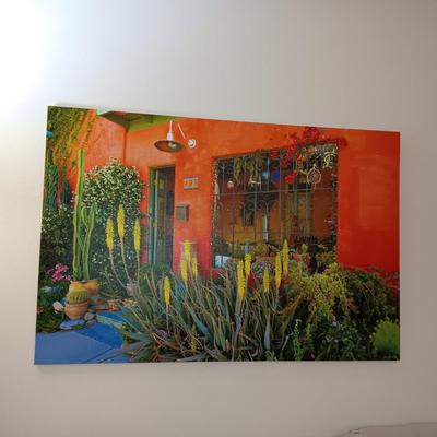LARGE COLORFUL STRETCHED CANVAS ON WOODEN FRAME