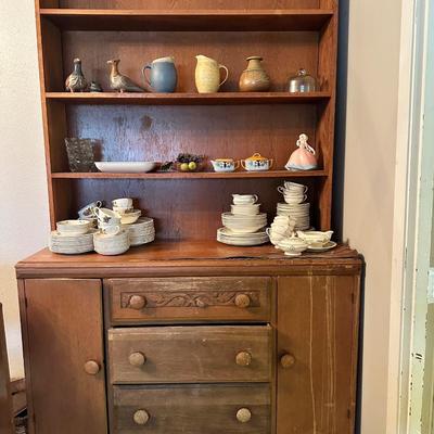 Sale Photo Thumbnail #160: This hutch has water damage to the top. I think adding a piece of marble to the top would disguise the issue and make it look amazing.
It is priced to sell.