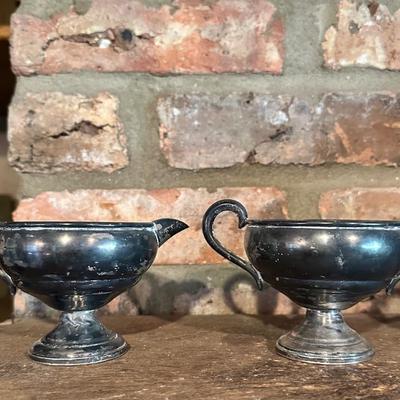 Sterling creamer and sugar set