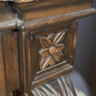 LOT 3: 2 Drawer Marble Top Hall Table