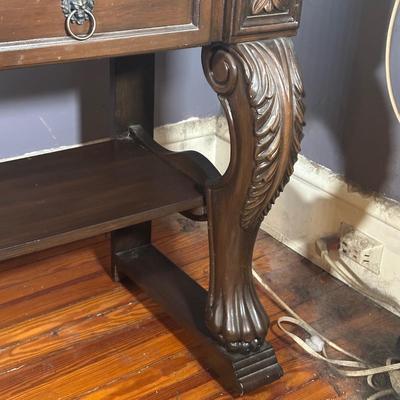 LOT 3: 2 Drawer Marble Top Hall Table