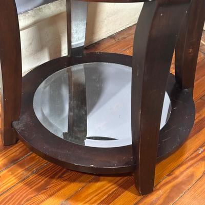 LOT 4L: Two Round End Tables w/ Matching Coffee Table