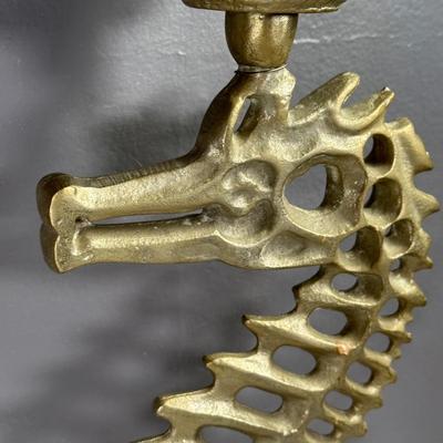 LOT 8D: 22” Aluminum Seahorse Candle Holder