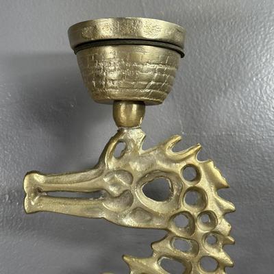LOT 8D: 22” Aluminum Seahorse Candle Holder