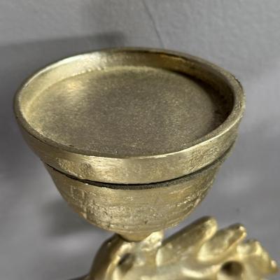 LOT 8D: 22” Aluminum Seahorse Candle Holder