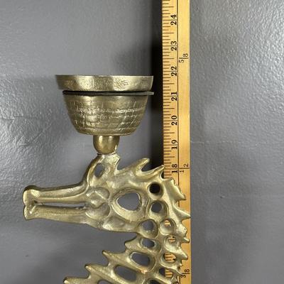 LOT 8D: 22” Aluminum Seahorse Candle Holder