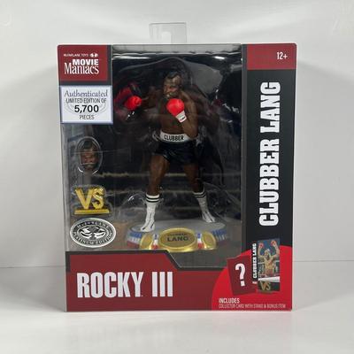 LOT 9D: Mcfarlane Movie Maniacs Rocky 3 Rocky Balboa & Clubber Lang Figures NIB