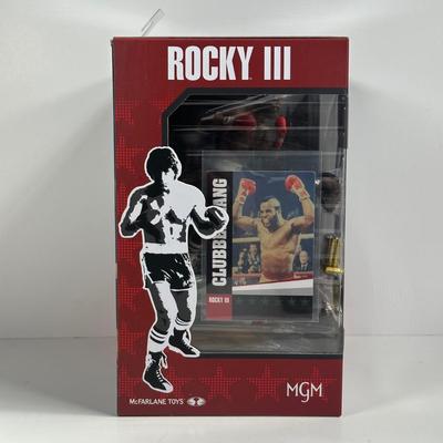 LOT 9D: Mcfarlane Movie Maniacs Rocky 3 Rocky Balboa & Clubber Lang Figures NIB