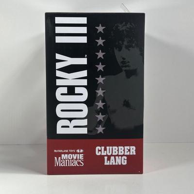 LOT 9D: Mcfarlane Movie Maniacs Rocky 3 Rocky Balboa & Clubber Lang Figures NIB