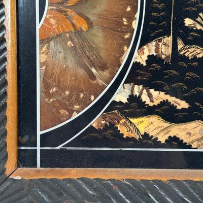 LOT 11D: Vintage Butterfly Inlaid Serving Tray