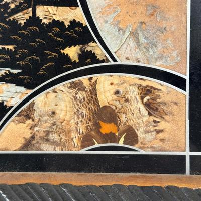 LOT 11D: Vintage Butterfly Inlaid Serving Tray