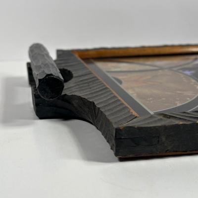 LOT 11D: Vintage Butterfly Inlaid Serving Tray