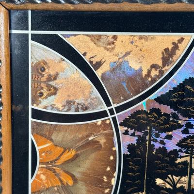 LOT 11D: Vintage Butterfly Inlaid Serving Tray