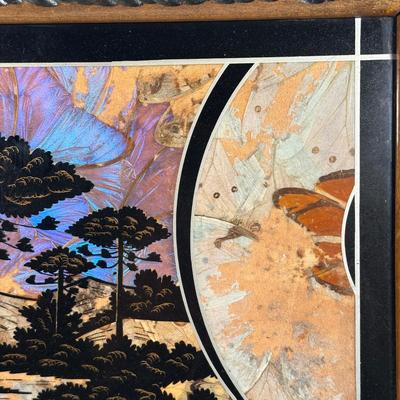 LOT 11D: Vintage Butterfly Inlaid Serving Tray