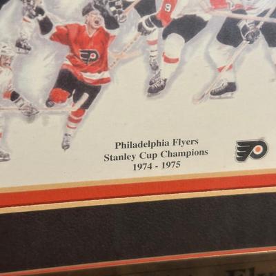 LOT 14D: Philadelphia Flyers 1974 & 1975 Stanley Cup Champions Signed & Framed Jersey