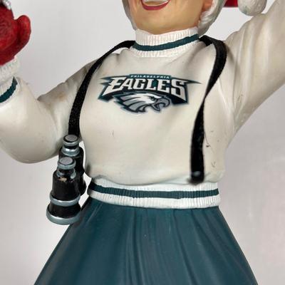LOT 18D: The Danbury Mint Philadelphia Eagles Santa & Mrs Claus Figurines