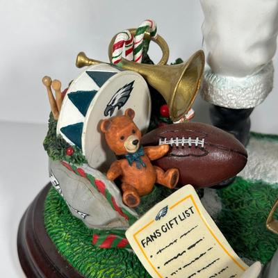 LOT 18D: The Danbury Mint Philadelphia Eagles Santa & Mrs Claus Figurines
