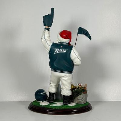 LOT 18D: The Danbury Mint Philadelphia Eagles Santa & Mrs Claus Figurines