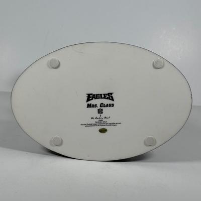 LOT 18D: The Danbury Mint Philadelphia Eagles Santa & Mrs Claus Figurines