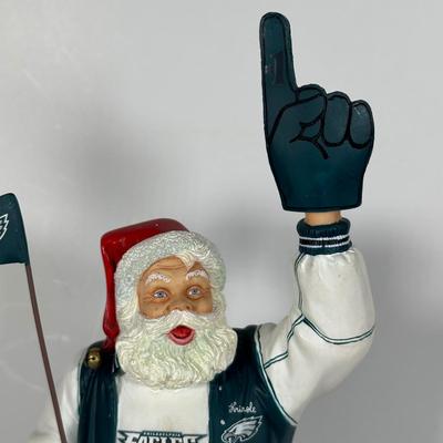 LOT 18D: The Danbury Mint Philadelphia Eagles Santa & Mrs Claus Figurines