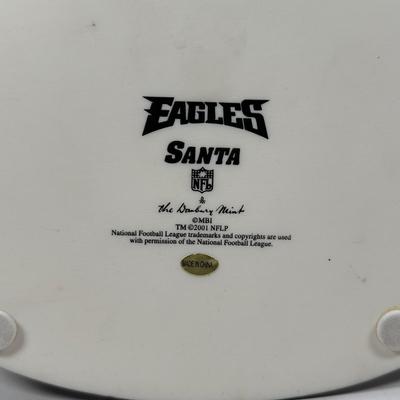 LOT 18D: The Danbury Mint Philadelphia Eagles Santa & Mrs Claus Figurines
