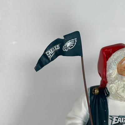 LOT 18D: The Danbury Mint Philadelphia Eagles Santa & Mrs Claus Figurines