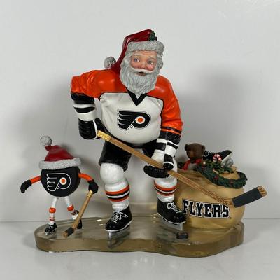 LOT 19D: The Danbury Mint Philadelphia Flyers Santa & Mrs Claus Figurines