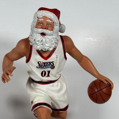 LOT 20D: The Danbury Mint Philadelphia 76ers Santa Figurine