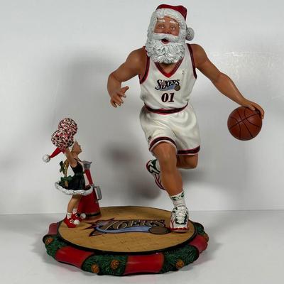LOT 20D: The Danbury Mint Philadelphia 76ers Santa Figurine