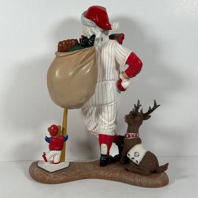 LOT 21D: The Danbury Mint Philadelphia Phillies Santa & Mrs Claus Figurines & Ornament