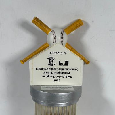 LOT 21D: The Danbury Mint Philadelphia Phillies Santa & Mrs Claus Figurines & Ornament