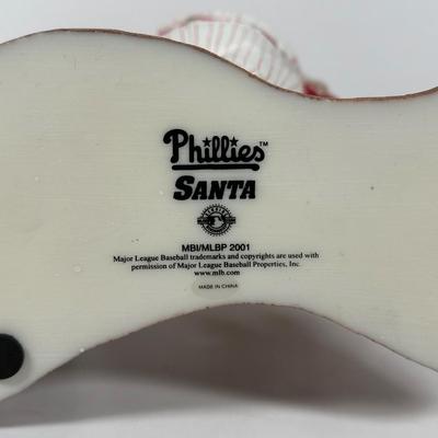 LOT 21D: The Danbury Mint Philadelphia Phillies Santa & Mrs Claus Figurines & Ornament