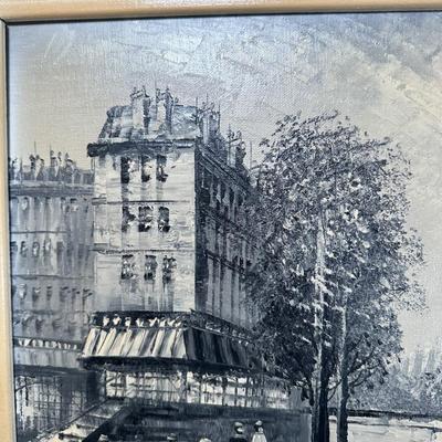 LOT 24L: Paris Scene Oil Painting By Caroline Burnett