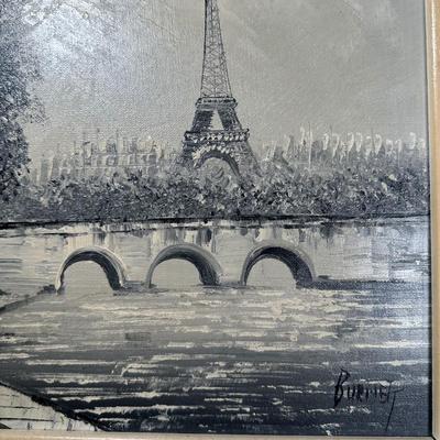 LOT 24L: Paris Scene Oil Painting By Caroline Burnett