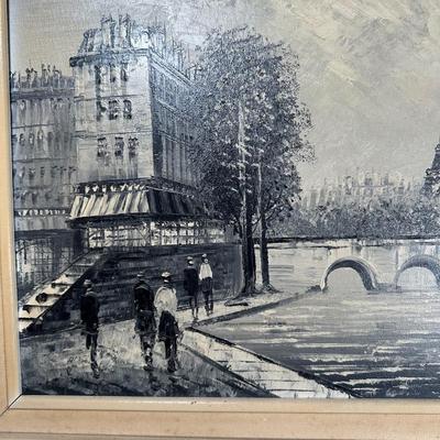 LOT 24L: Paris Scene Oil Painting By Caroline Burnett