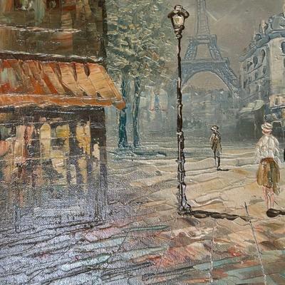 LOT 25L: Paris Scene Oil Painting By Caroline Burnett