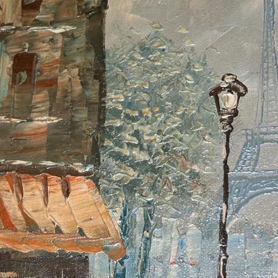 LOT 25L: Paris Scene Oil Painting By Caroline Burnett