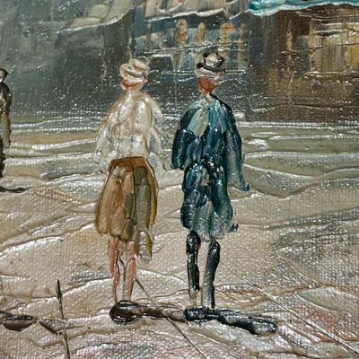 LOT 25L: Paris Scene Oil Painting By Caroline Burnett
