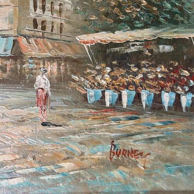 LOT 25L: Paris Scene Oil Painting By Caroline Burnett