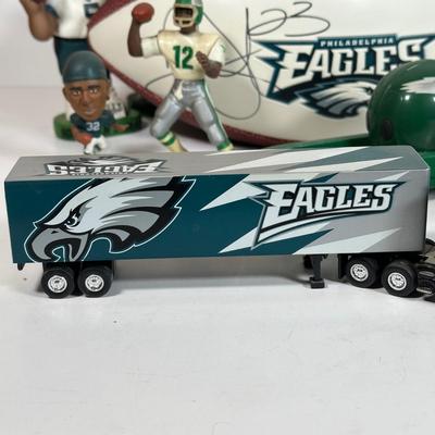 LOT 30A: Philadelphia Eagles Collectibles - Troy Vincent Signed Ball & More!